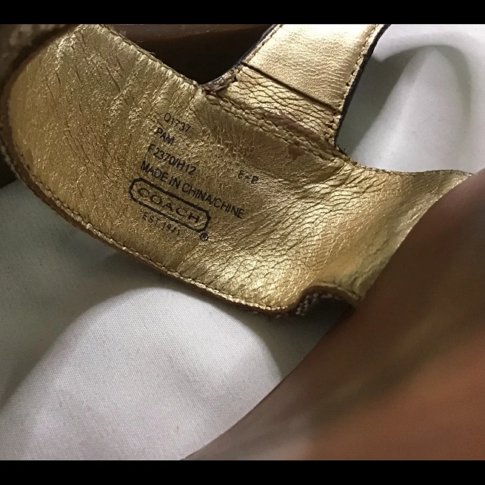 Coach Wedge Sandals Sz 8 1/2 - Picture 2 of 8